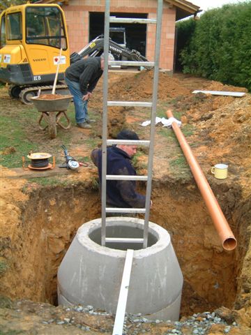 Anschluss Sickerschacht aus Brunnenringen