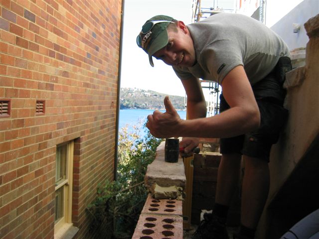 Pflanzmauer und Sicht auf Sydney Harbour 2